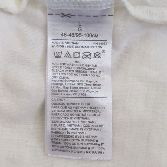 Banana Republic The Signature Tee, 100% supima cotton, cream & gold L - Picture 7 of 8